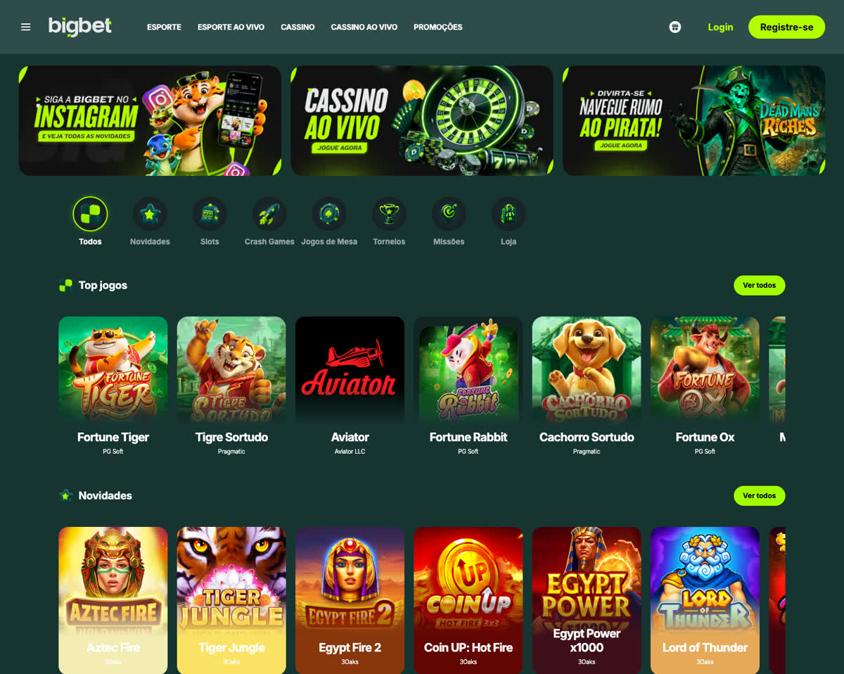 bigbet cassino online tela inicial